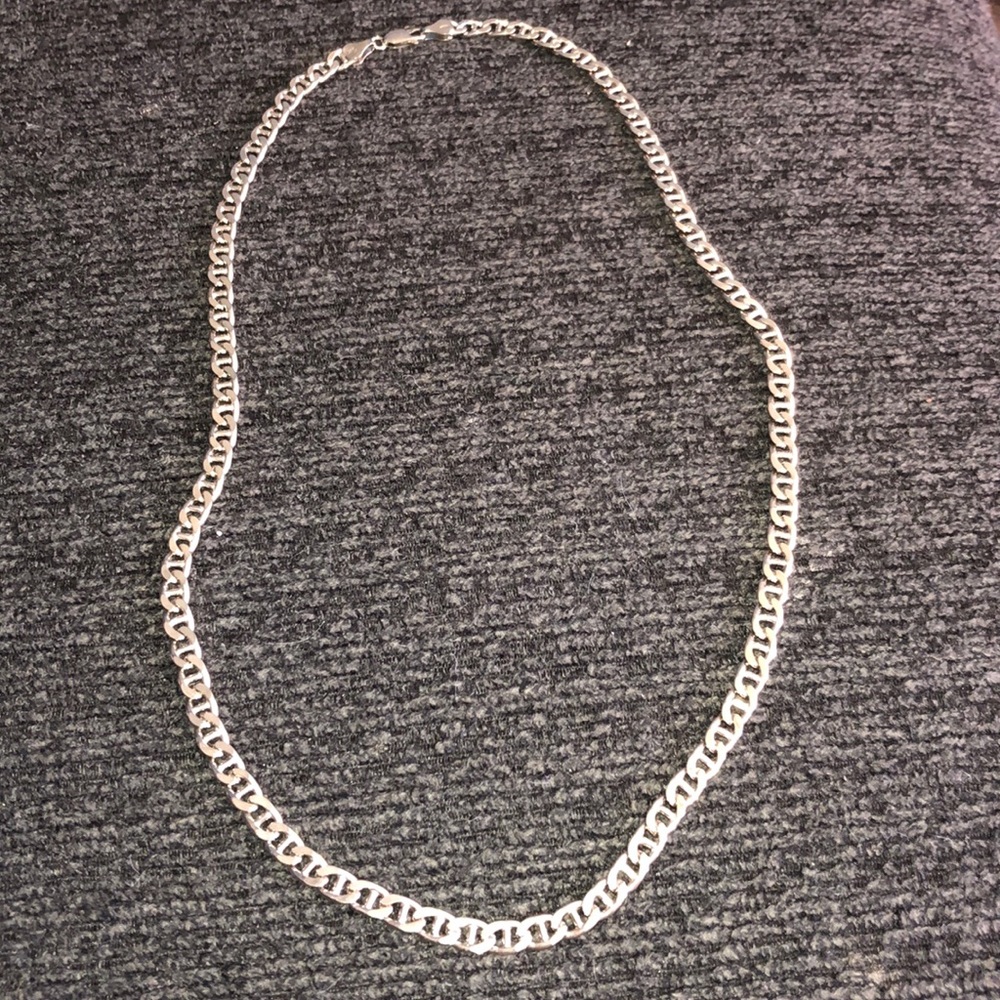 Sterling silver link necklace 22”